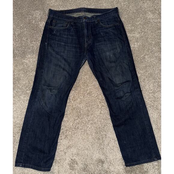 Levis 569 Jeans Mens 32x30 Blue Straight Leg Relaxed Fit Waterless Distressed - Picture 6 of 6
